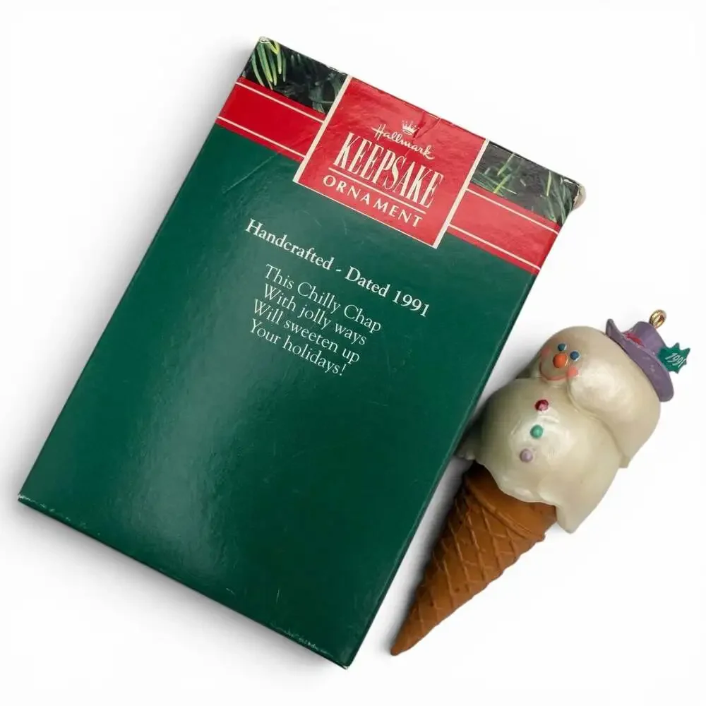 1991 Hallmark Keepsake Christmas Ornament Chilly Chap Ice Cream Cone